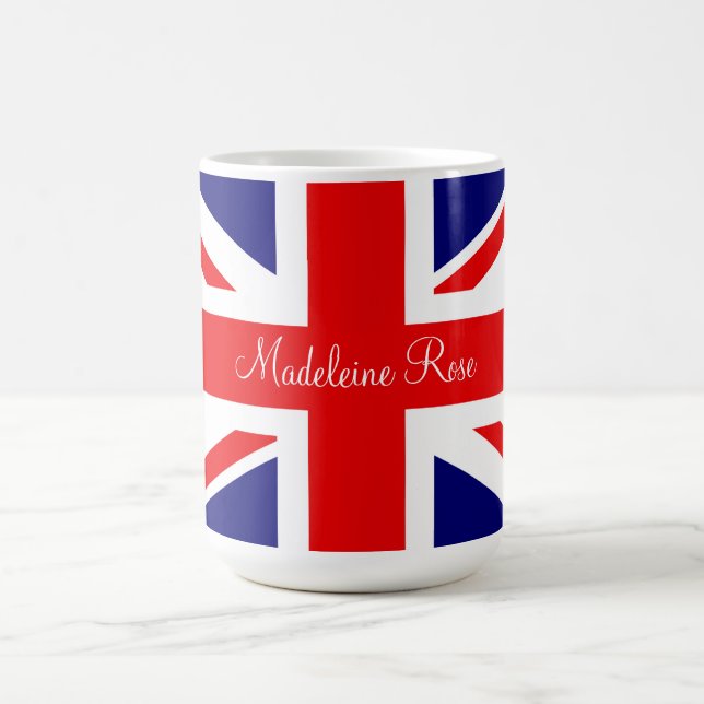 Personalize Name British National Flag  Coffee Mug (Center)