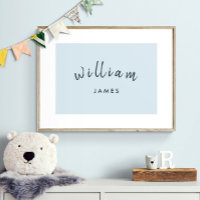 Personalize Name Child Playroom Boy Pastel Blue