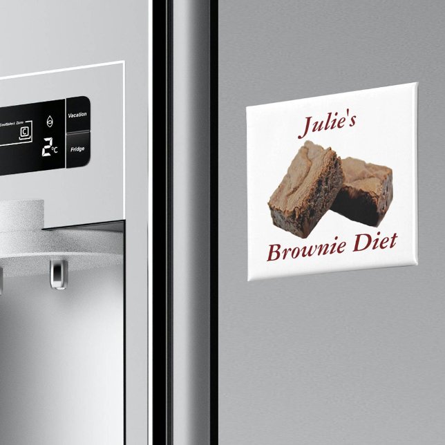 Personalize Name Chocolate Brownie Diet Magnet (Creator Uploaded)