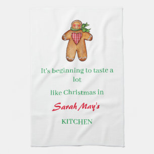 Personalize Name Christmas Kitchen Towel