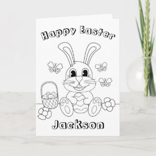 Personalize Name Coloring and Activity Easter Card