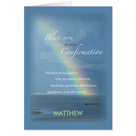 Personalize Name Customizable Confirmation Rainbow Cards (Front)