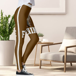 Personalize Name Cute Siamese Cat Pet Photo Brown  Leggings