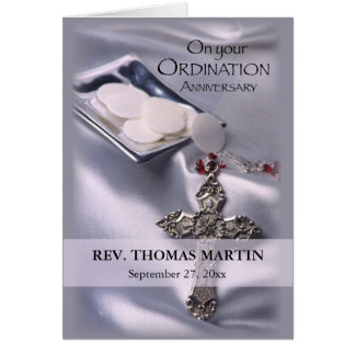 Personalize Name, Date, 25th Ordination Anniversar Card