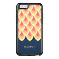 Personalize Name Elegant Blue Blush Pink Geometric OtterBox iPhone 6/6s Case