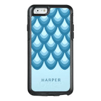 Personalize Name Elegant Shades of Blue Geometric OtterBox iPhone 6/6s Case