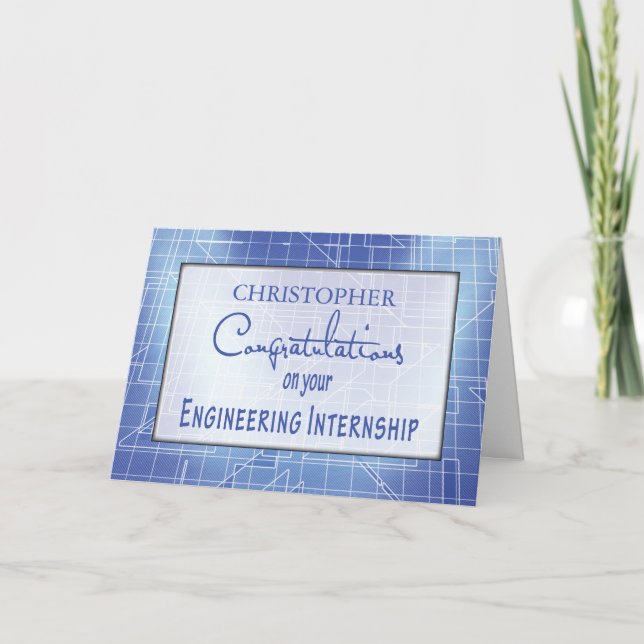 Personalize Name Engineering Graduation Congratula Card (Front)
