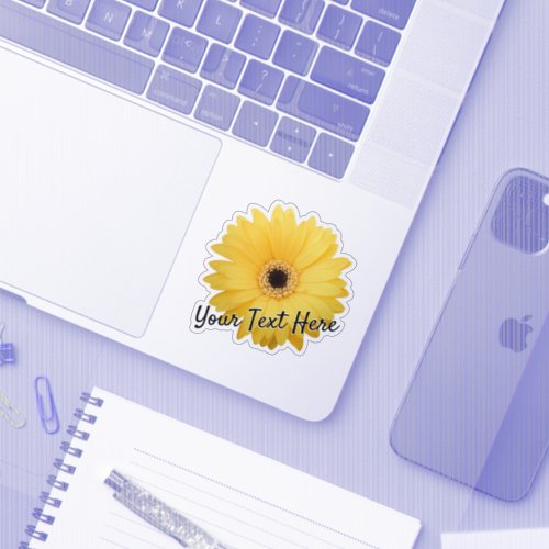 Personalize name flower design sticker label print