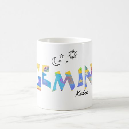 Personalize Name-fun Gemini Birthday Zodiac Mug