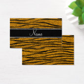 Personalize name gold glitter zebra stripes (Desk)