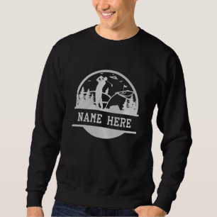 Personalize Name Golf Scene Art Featuring Swing Embroidered Sweatshirt