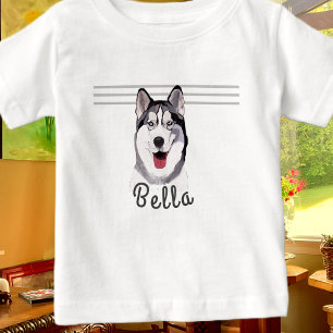 Personalize Name Husky Multimedia Baby T-Shirt