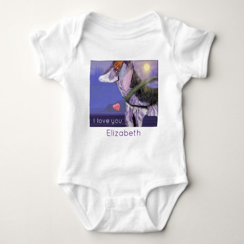 Personalize Name I love you white Baby Bodysuit