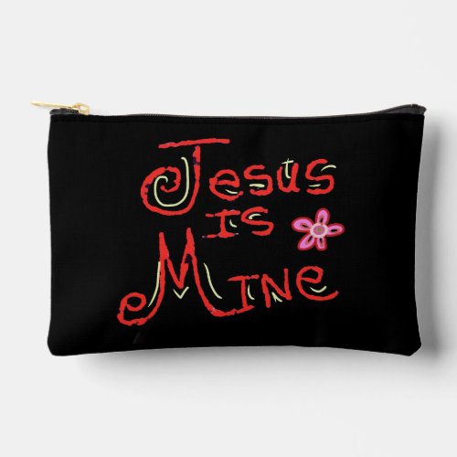 Personalize Name Jesus is Mine Christian Quote  Accessory Pouch