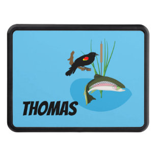 Personalize NAME Jumping Trout  Hitch Cover