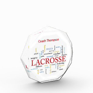 Personalize Name Lacrosse Coach Thanks Words Acrylic Award