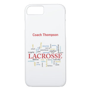 Personalize Name Lacrosse Coach Thanks Words iPhone 8/7 Case