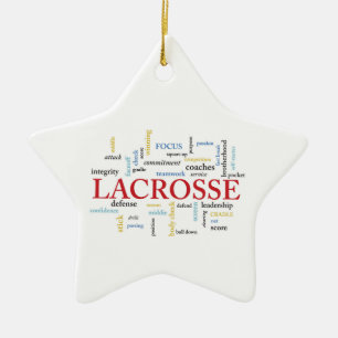 Personalize Name Lacrosse Coach Thanks Words Ceramic Ornament