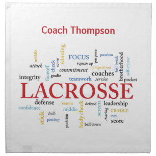 Personalize Name Lacrosse Coach Thanks Words Cloth Napkin