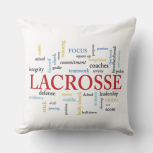 Personalize Name Lacrosse Coach Thanks Words Throw Pillow