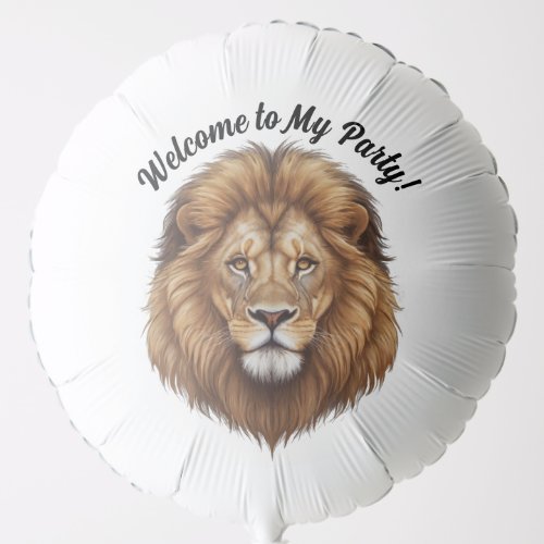 Personalize Name Majestic Lion Party Balloon