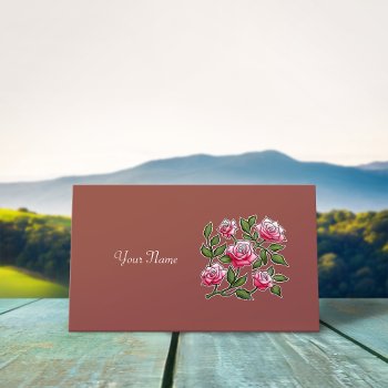 Personalize Name - Marsala Rose Business Card by RicardoArtes at Zazzle