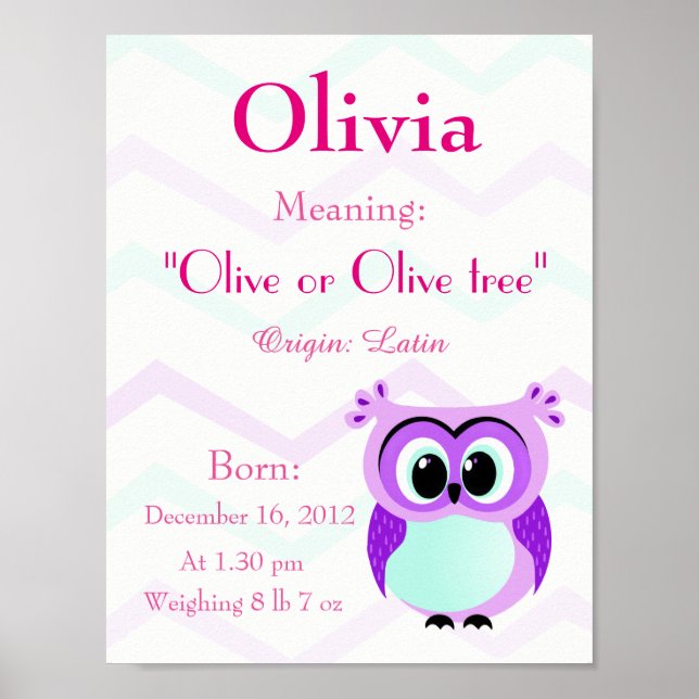 Personalize Name meaning keepsake nursery room Poster (Front)