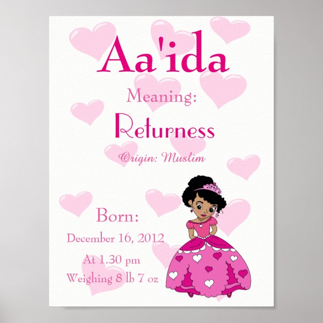 Personalize Name meaning keepsake nursery room Poster (Front)