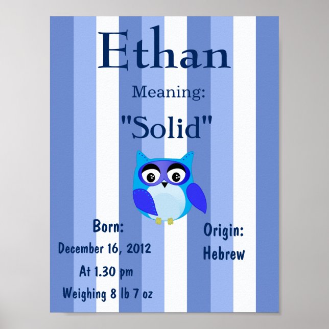 Personalize Name meaning keepsake nursery room Poster (Front)