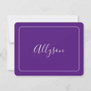 Personalize Name & Message, Royal Purple Holiday Card