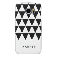 Personalize Name Minimalist Black Triangles Samsung Galaxy S6 Case