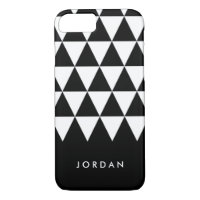 Personalize Name Minimalist Black & White Triangle iPhone 8/7 Case