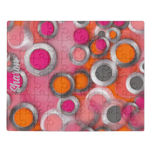 Personalize Name Modern Art Acrylic Puzzle