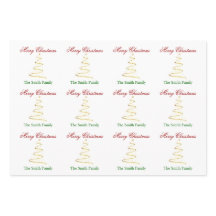 Personalize Name Modern Christmas Tree Paper