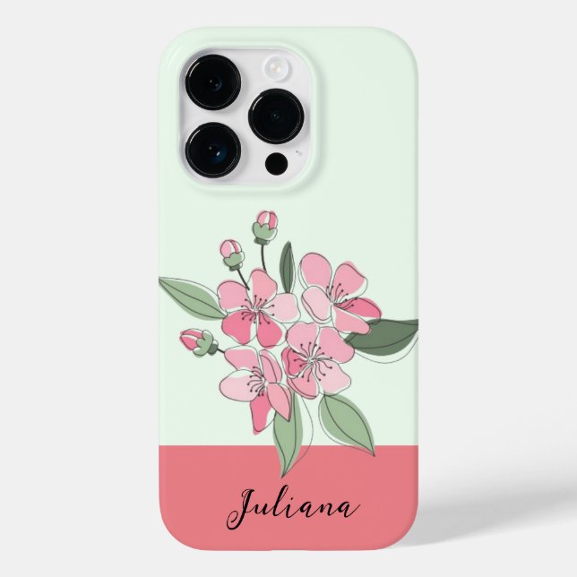 personalize name modern floral  Case-Mate iPhone case (Back)