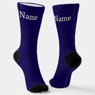 Personalize Name Navy Blue Socks