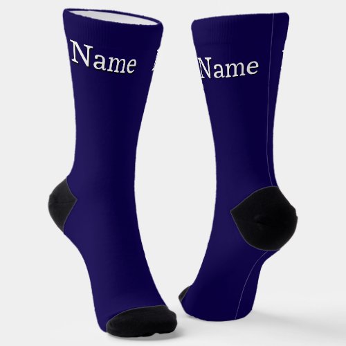 Personalize Name Navy Blue Socks