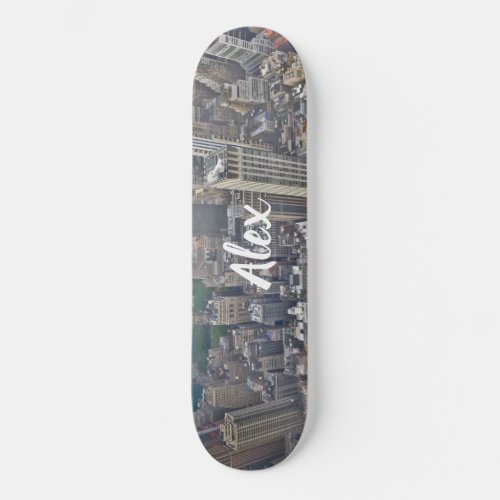 Personalize Name  New York City from Above Skateb Skateboard