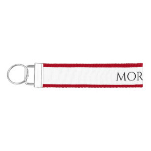 Personalize Name or Initials in Black on White Wrist Keychain