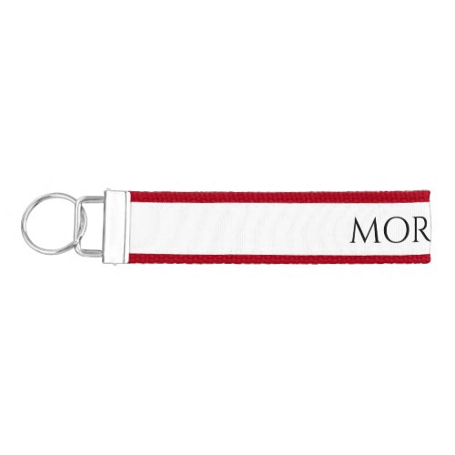 Personalize Name or Initials in Black on White Wrist Keychain