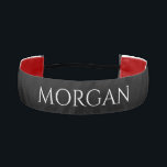 Personalize Name or Initials in White on Black Athletic Headband<br><div class="desc">Personalize your name,  initials or message in white text on black background. An elegant and simple design.</div>