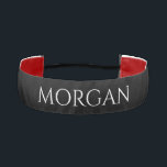 Personalize Name or Initials in White on Black Athletic Headband<br><div class="desc">Personalize your name,  initials or message in white text on black background. An elegant and simple design.</div>