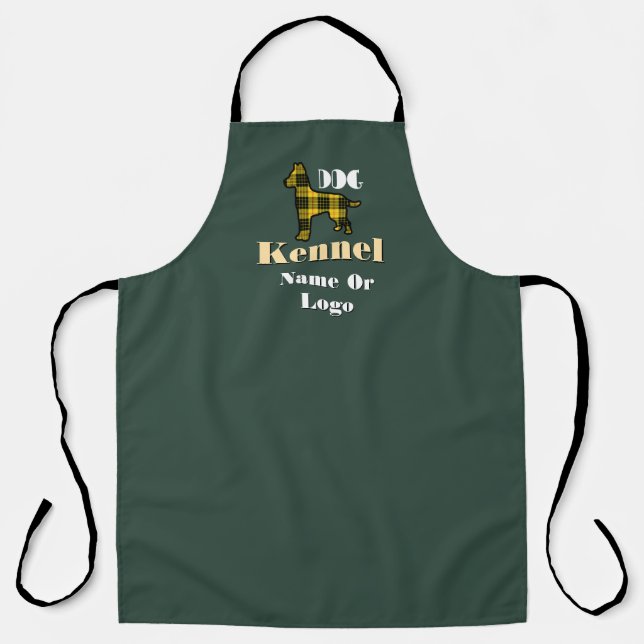 Personalize Name Or Logo Dog Kennel Dk Green  Apron (Front)