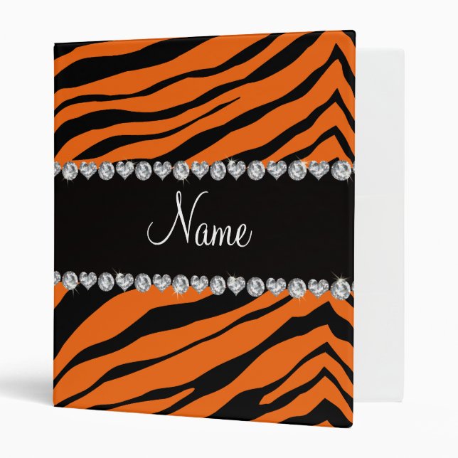 Personalize name orange tiger stripes binder (Front/Inside)