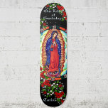 Personalize Name Our Lady of Guadalupe Virgin Mary Skateboard<br><div class="desc">Personalize Name Our Lady of Guadalupe Skateboard Shown here as wall art. Add wheels for a functional skateboard, </div>