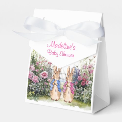 Personalize Name Peter and Flopsy in flower garden Favor Boxes