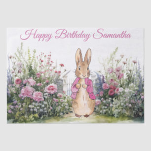 Personalize Name Peter the Rabbit Pink Jacket Tissue Paper