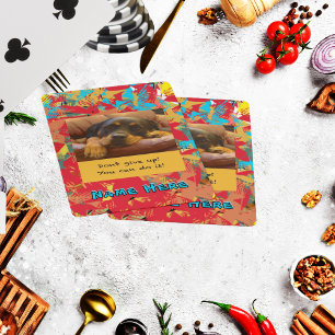 Personalize Name & Photo Cut Rotty Puppy Poker Cards
