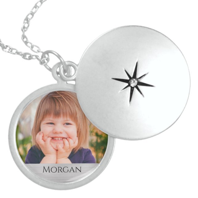 Personalize Name & Photo Locket Necklace (Front)