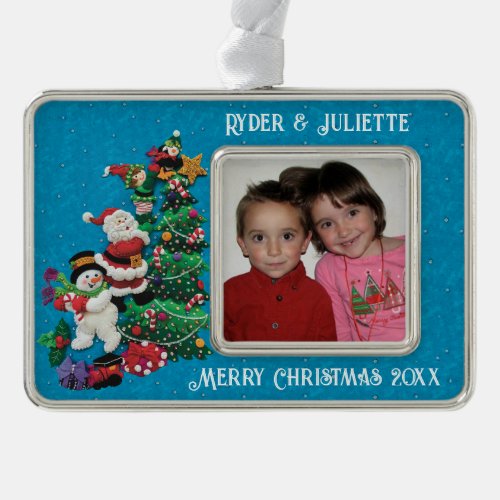 Personalize Name Photo Message Gift from Kids Christmas Ornament